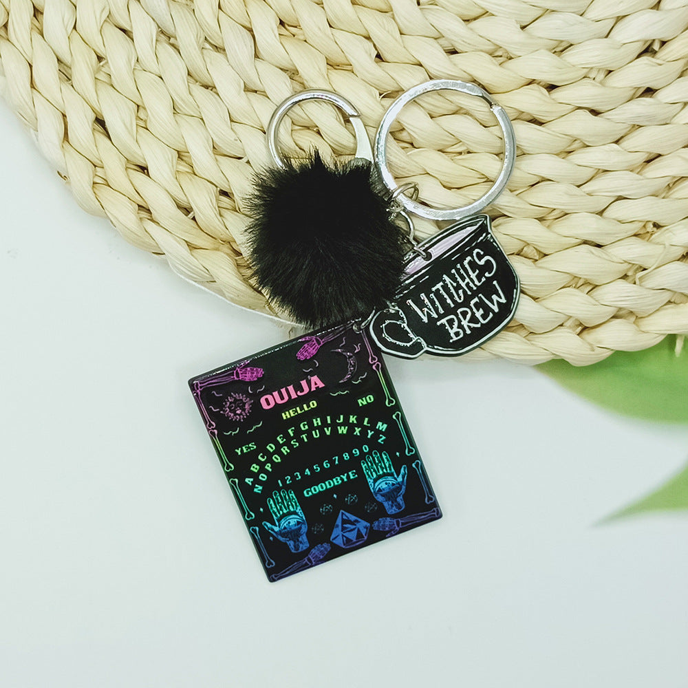 Wholesale Acrylic Halloween Skull Heart Butterfly Keychain